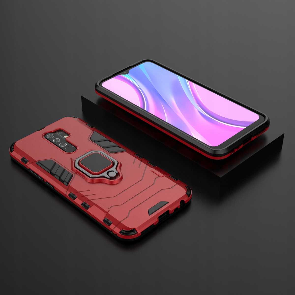Spacecase X-Ring Redmi 9 Czerwony