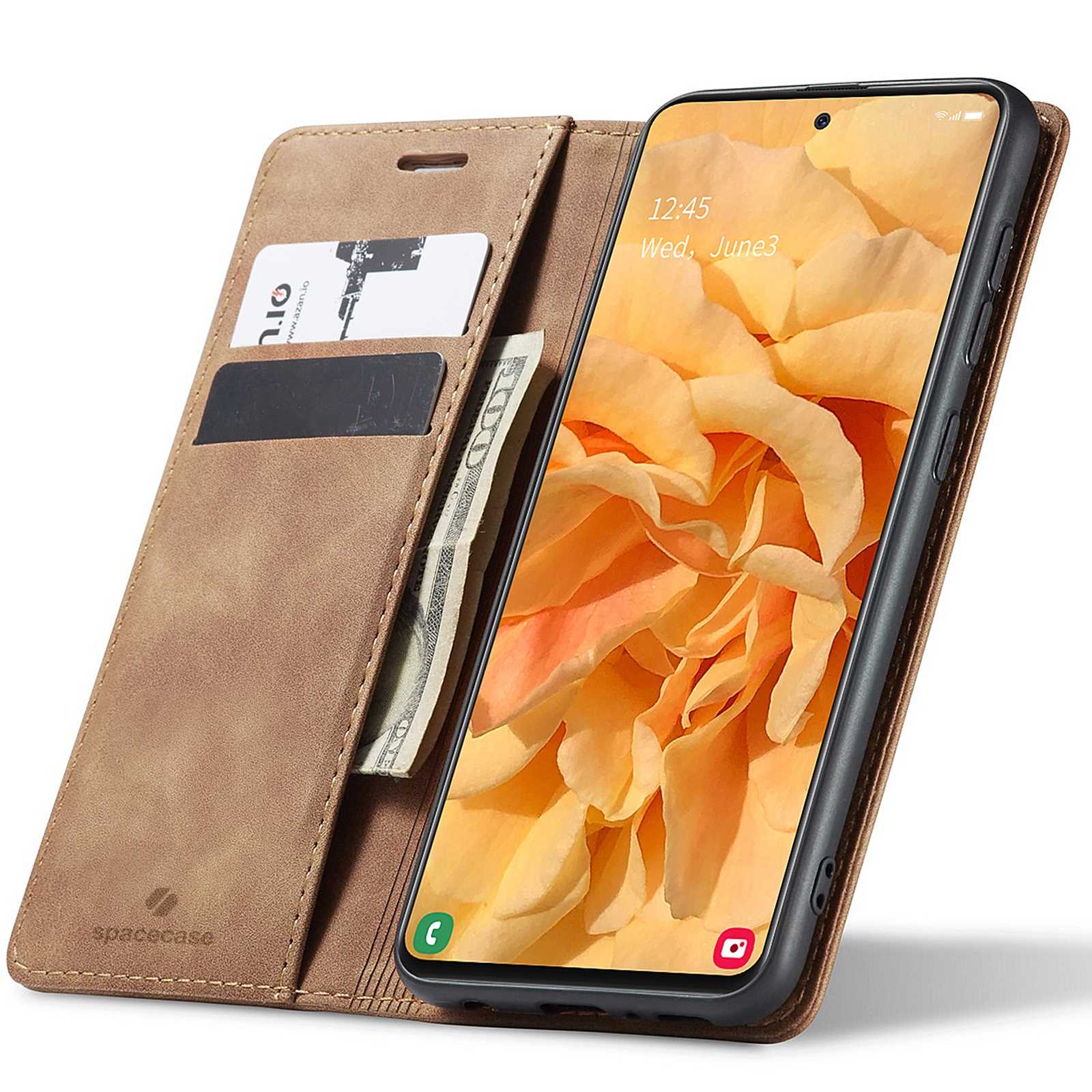 Spacecase Wallet Galaxy A51 light brown