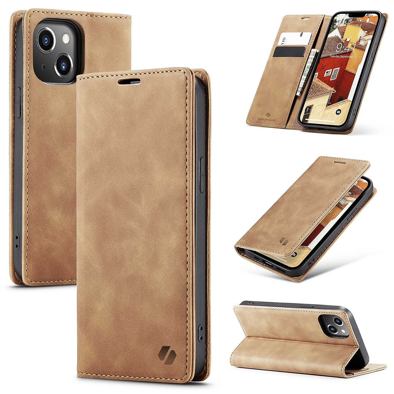 Spacecase Wallet Iphone 14 Light Brown