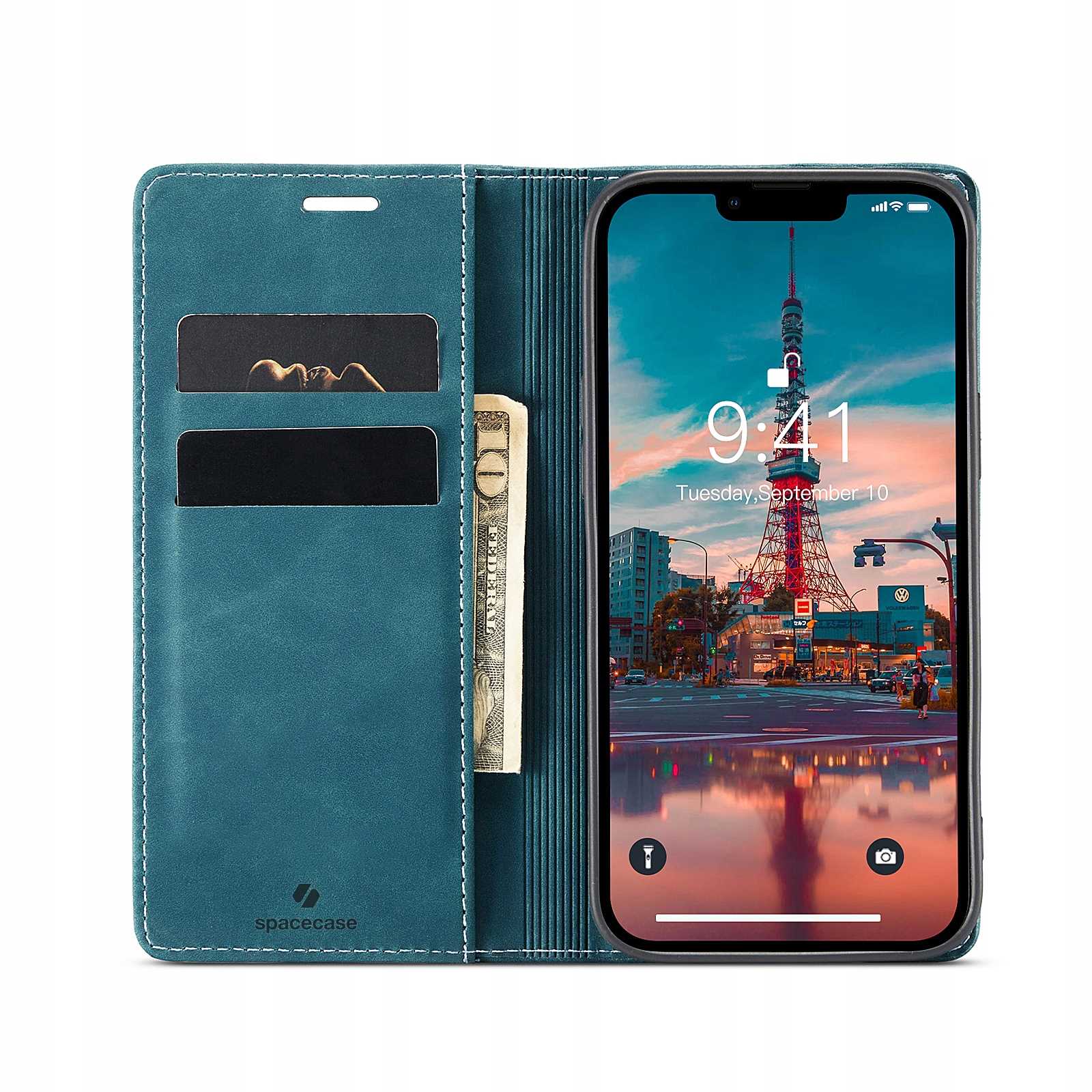 Spacecase Wallet iPhone 14 blue