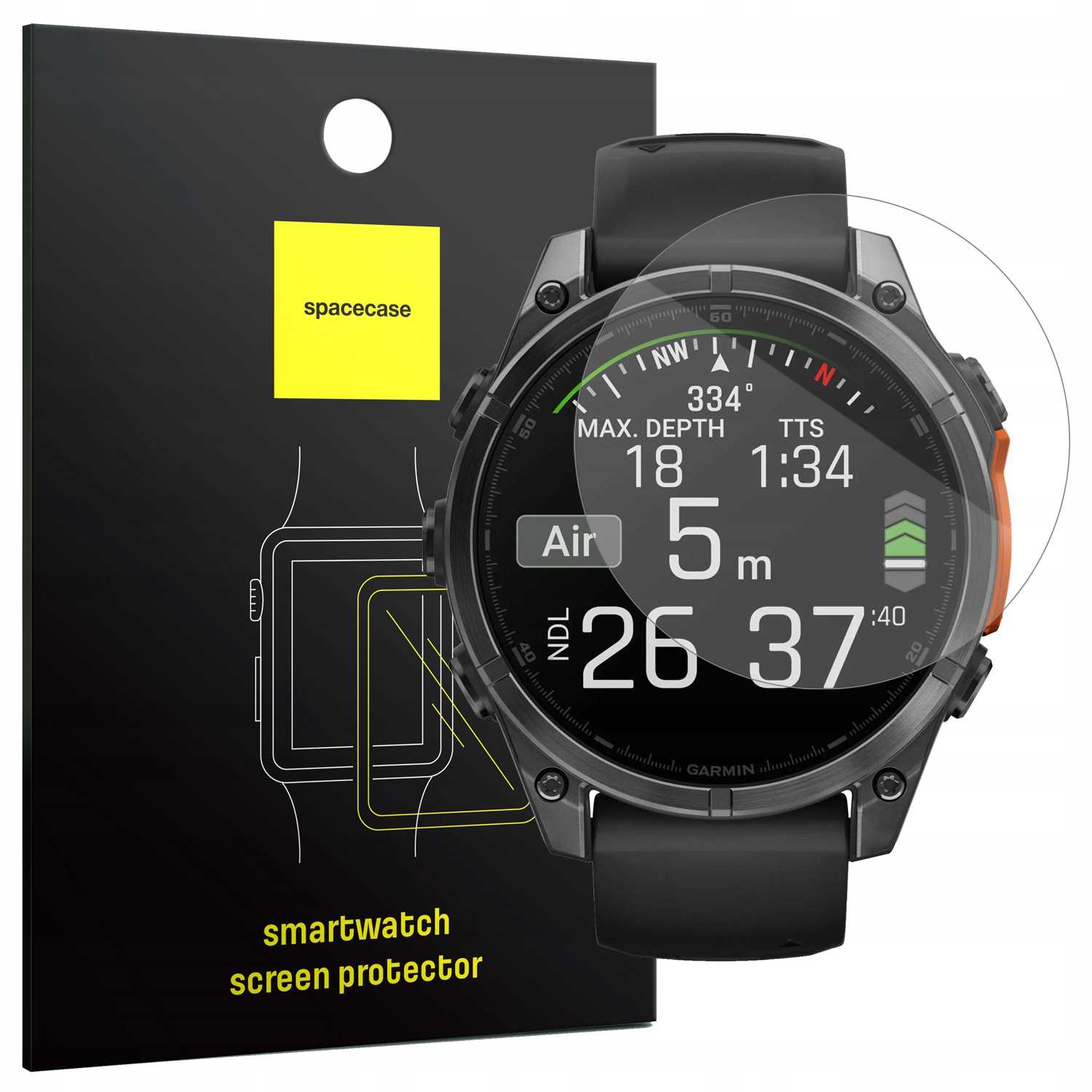 Spacecase Sw Glass 2.5D Garmin Fenix 8 47Mm