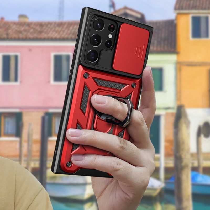 Spacecase Camring Galaxy S22 Ultra red