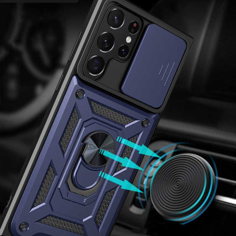 Spacecase Camring Galaxy S22 Ultra Blue