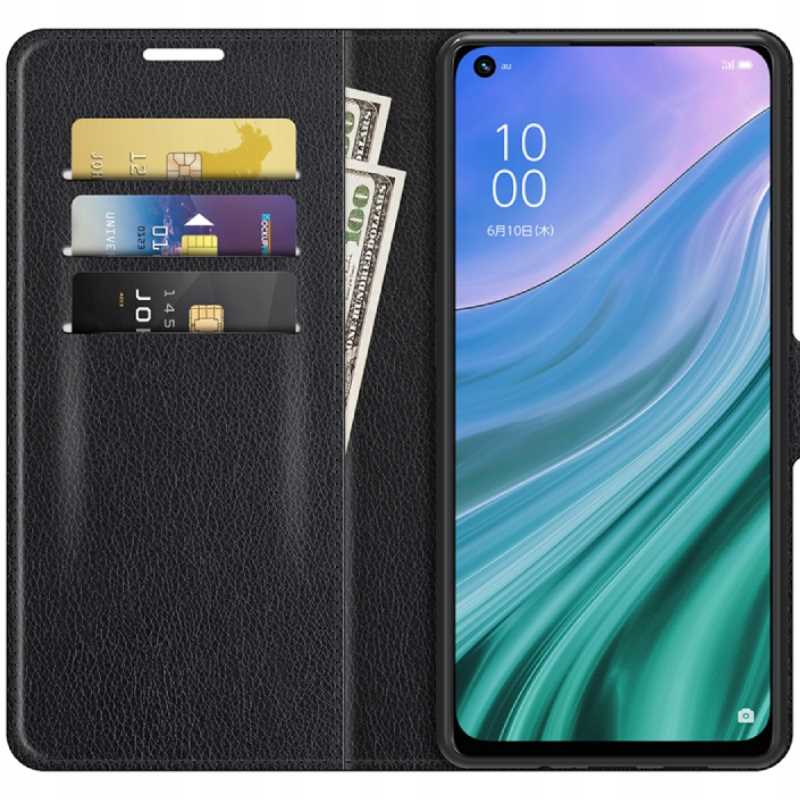 Litchi Oppo A54/A74/A93 5G Czarny