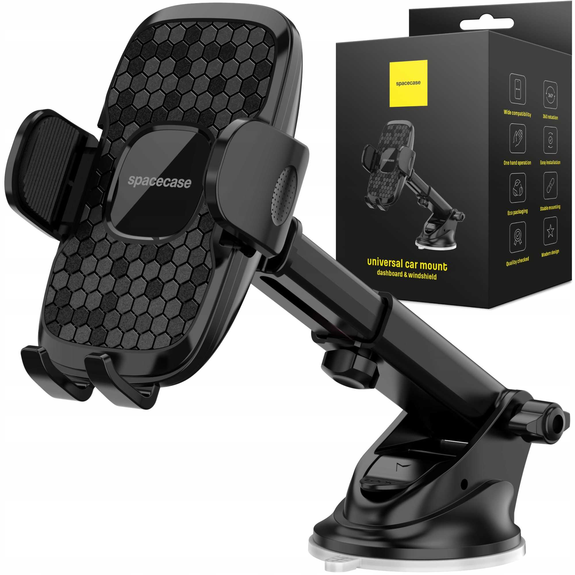 Spacecase Car Holder Sc13 Ghost Dash/Windshield Black