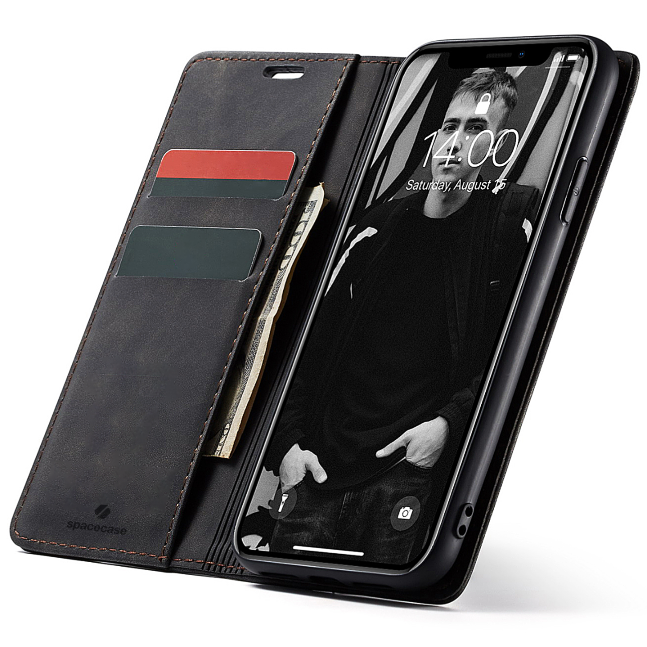 Spacecase Wallet iPhone Xr black