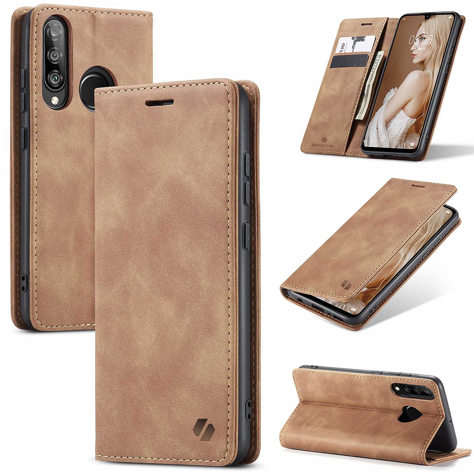 Spacecase Wallet Huawei P30 Lite Light Brown