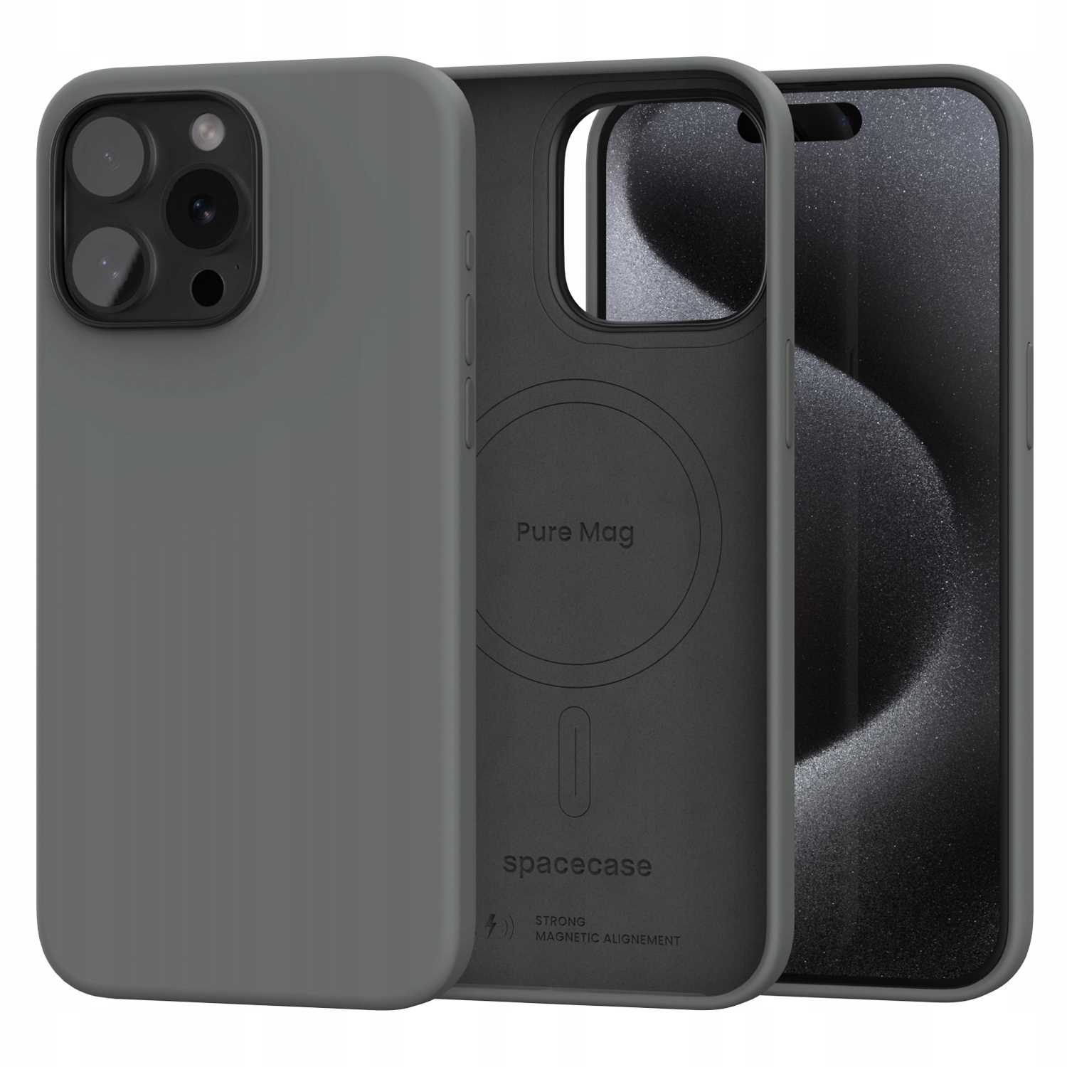 Spacecase Pure Mag iPhone 15 Pro Max gray