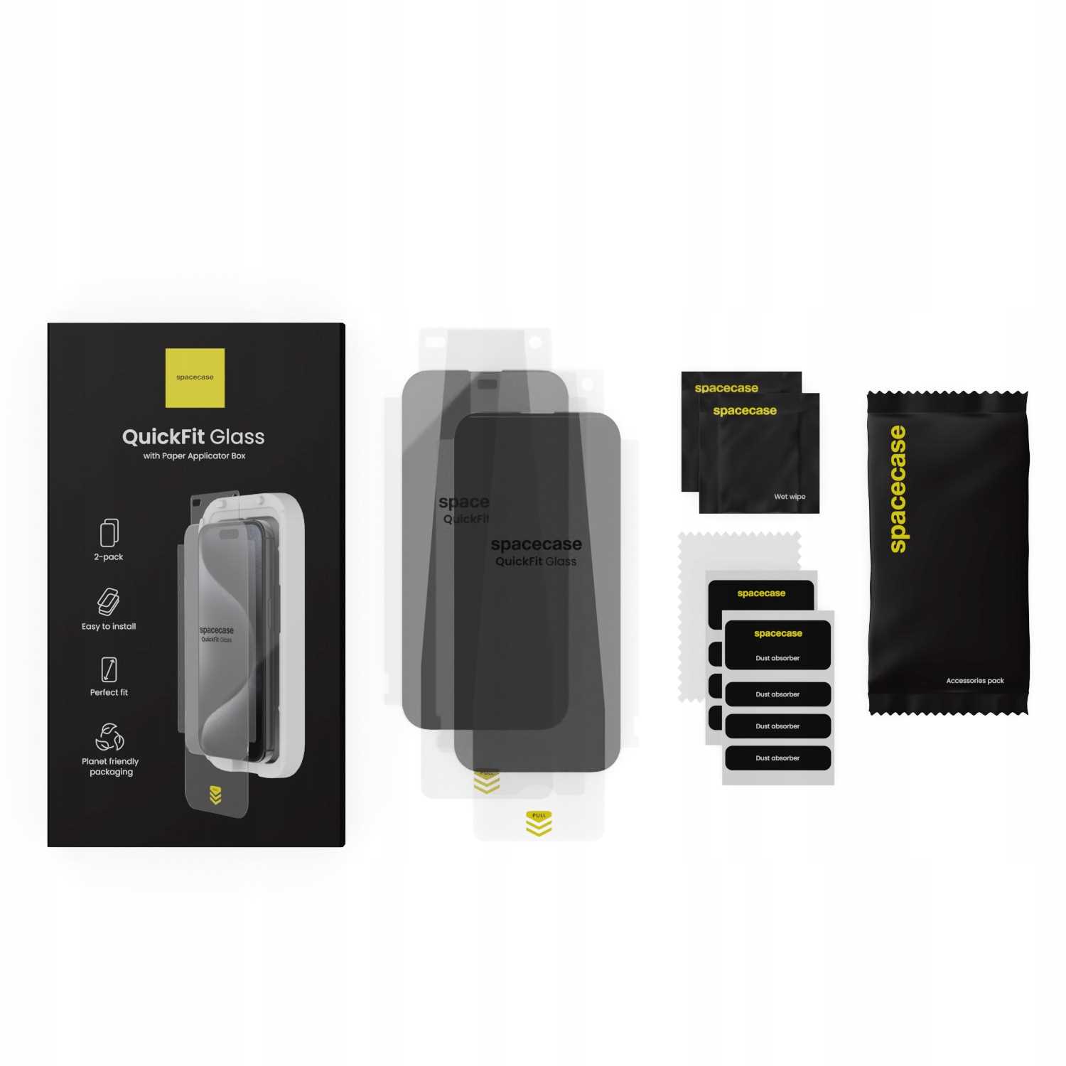 Spacecase QuickFit Privacy Glass iPhone 15 Pro