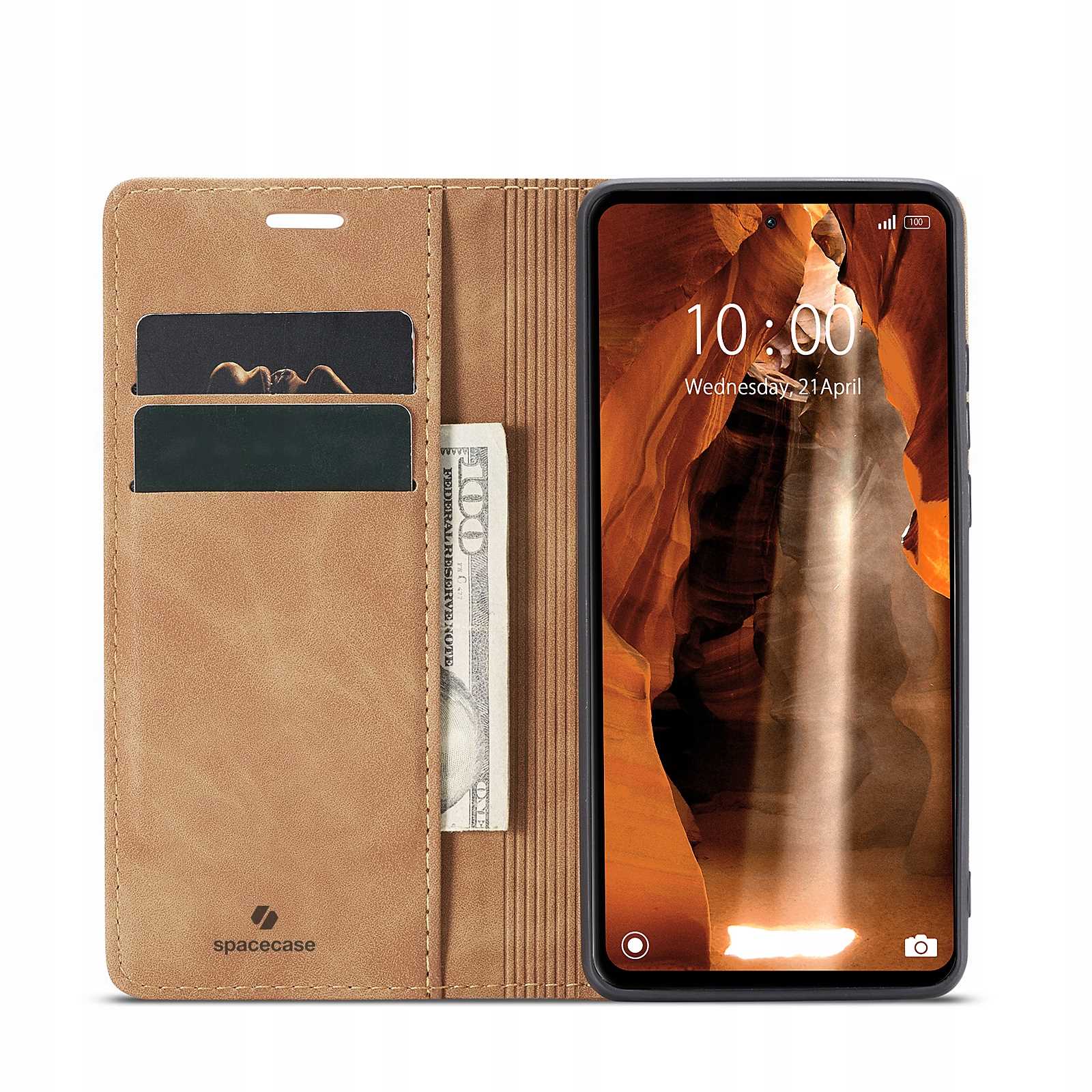 Spacecase Wallet Redmi 12C Light Brown