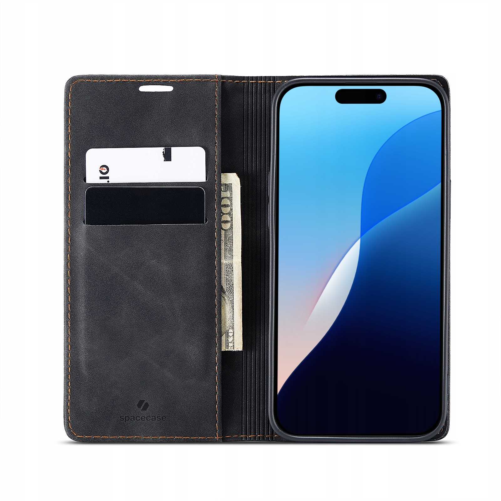 Spacecase Wallet iPhone 16 Plus black