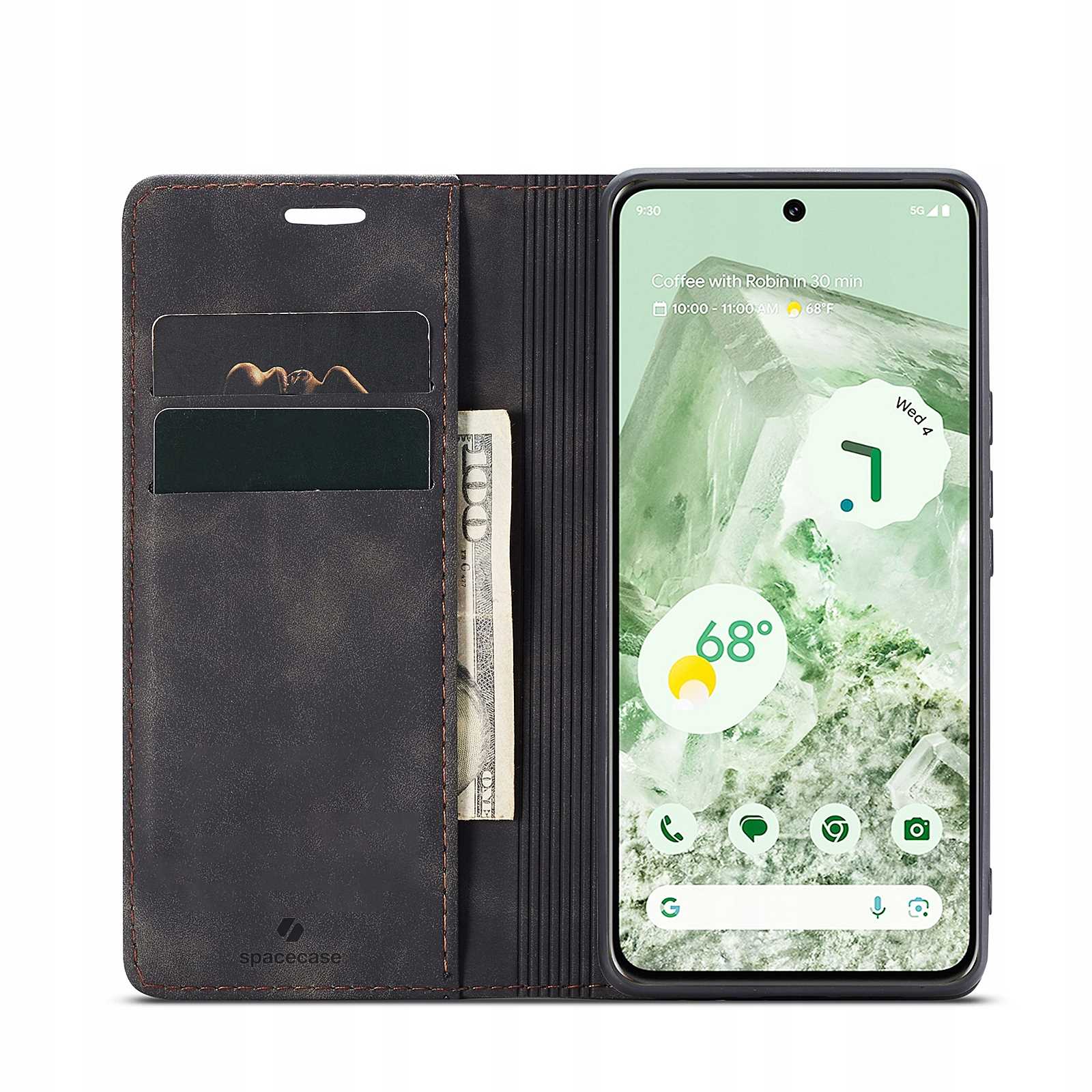 Spacecase Wallet Google Pixel 8A black