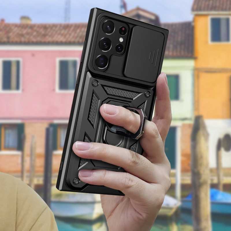 Spacecase Camring Galaxy S22 Ultra black