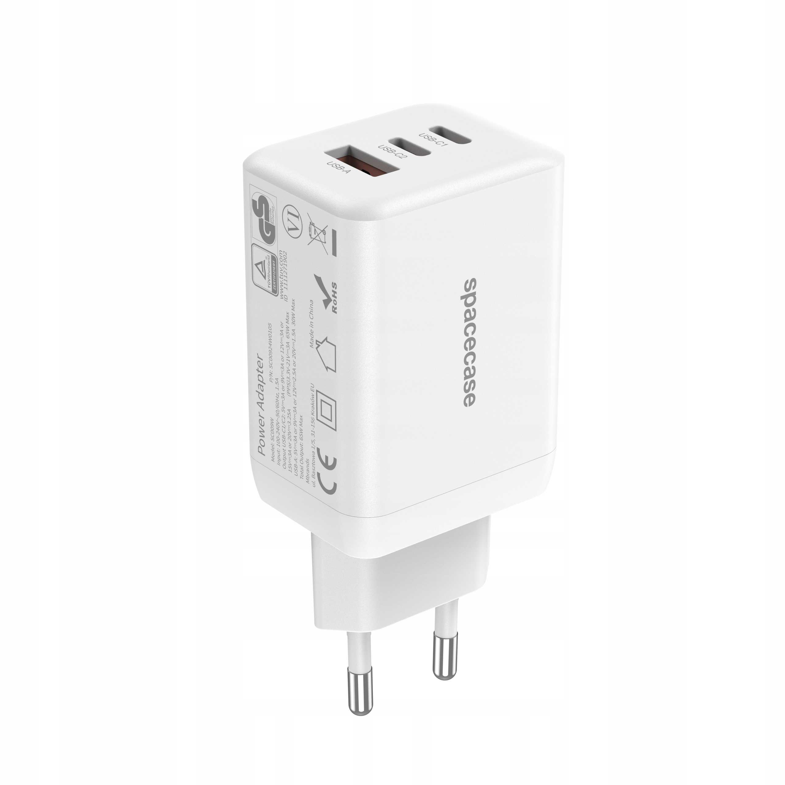 Spacecase USB Charger 65W GaN SC009W white