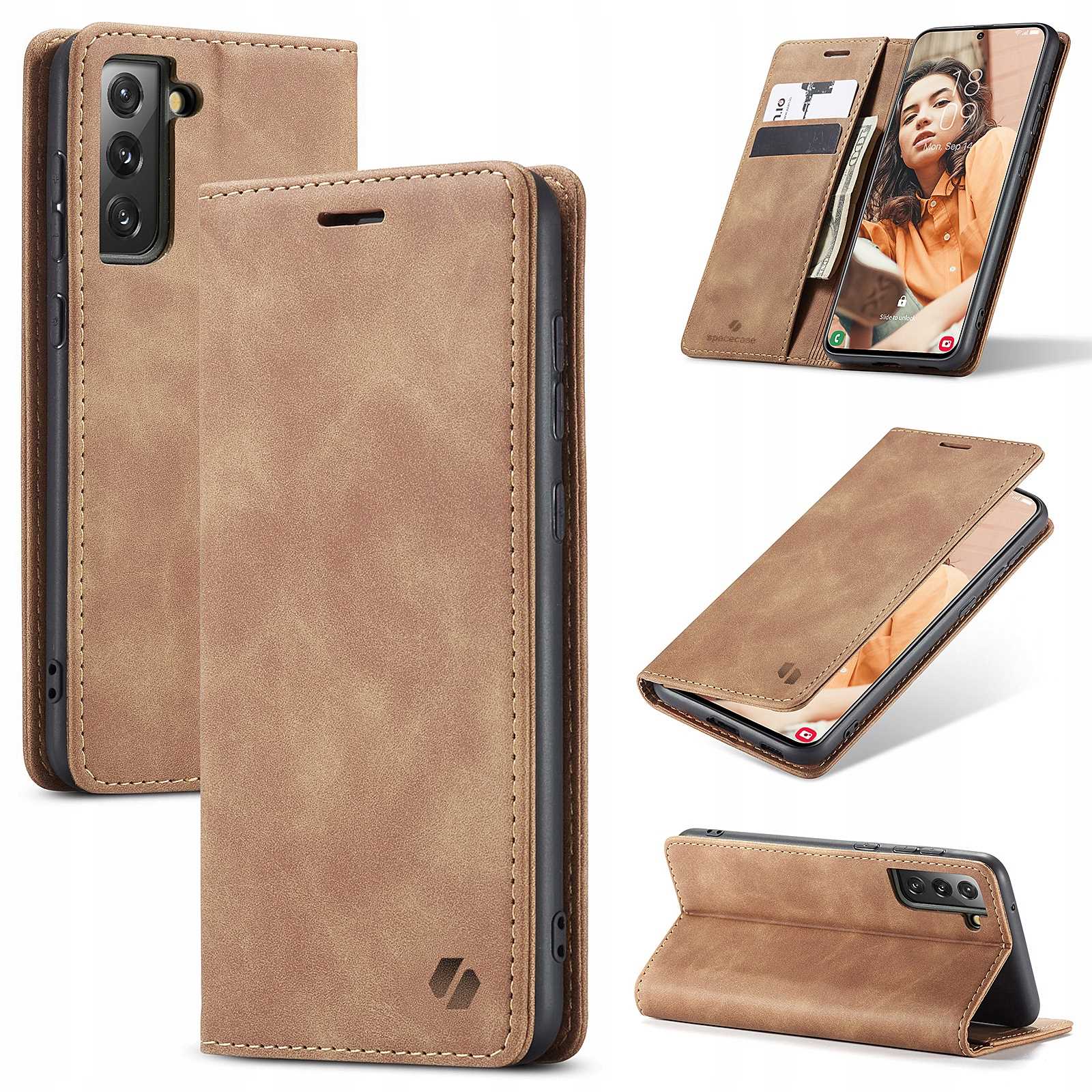 Spacecase Wallet Galaxy S21 Fe Light Brown