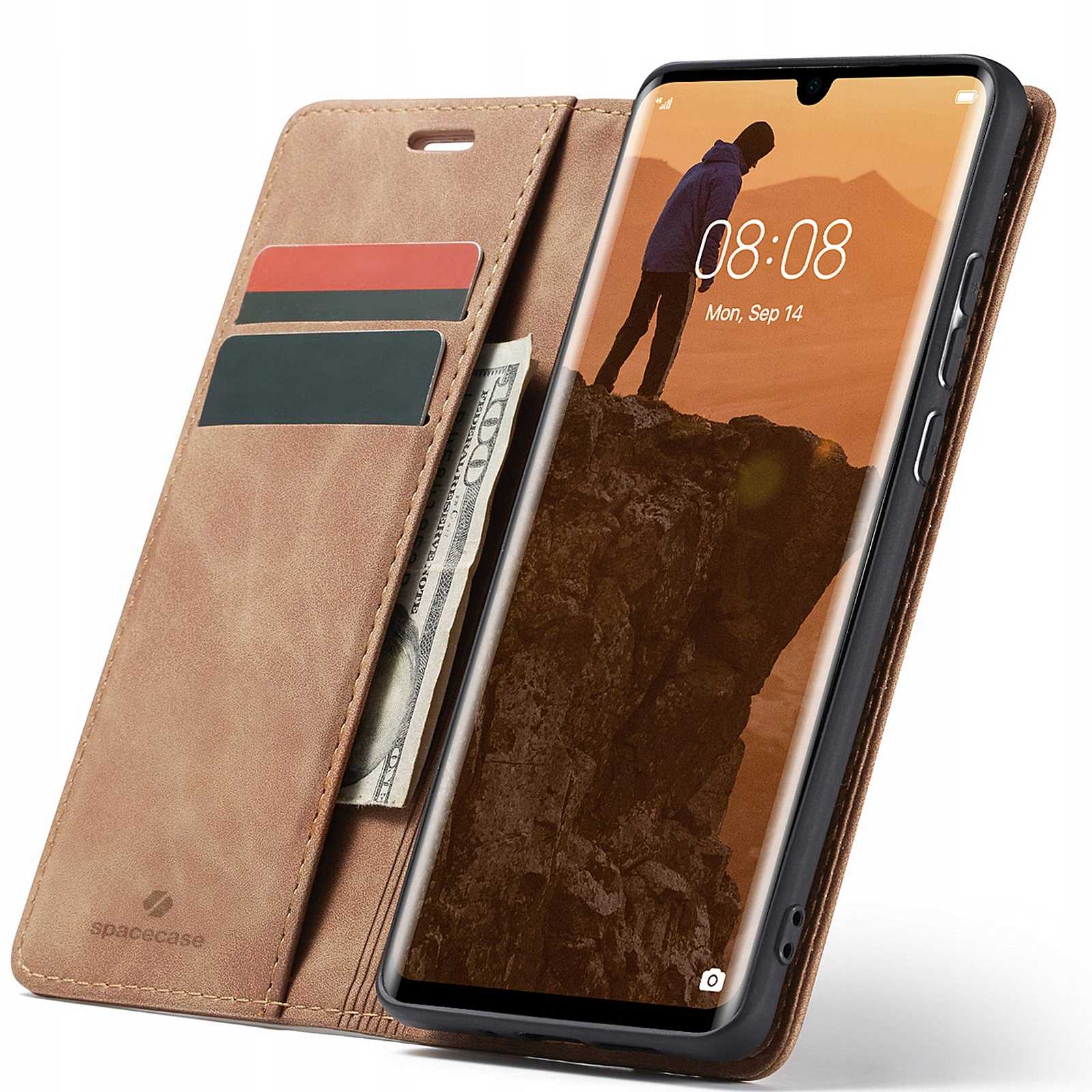 Spacecase Wallet Huawei P30 Pro light brown