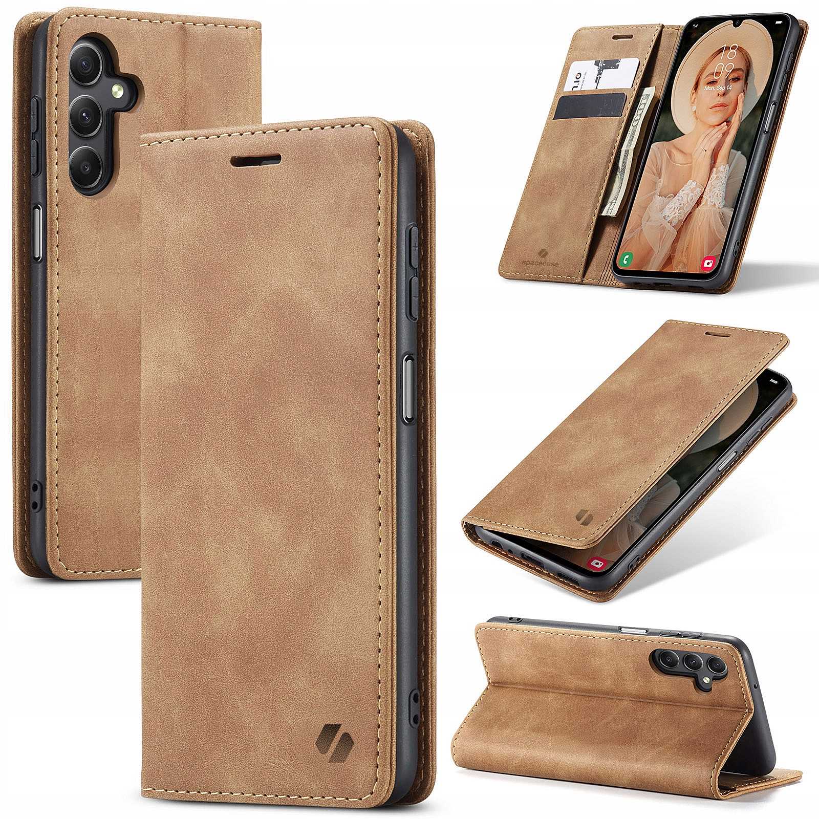 Spacecase Wallet Galaxy A24 Light Brown