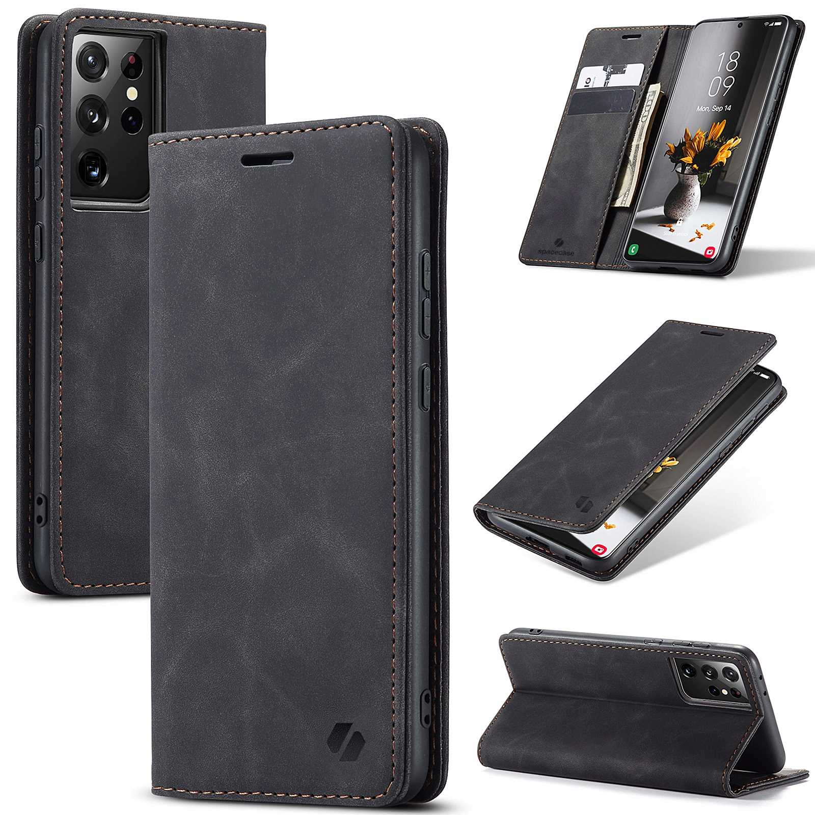 Spacecase Wallet Galaxy S21 Ultra black