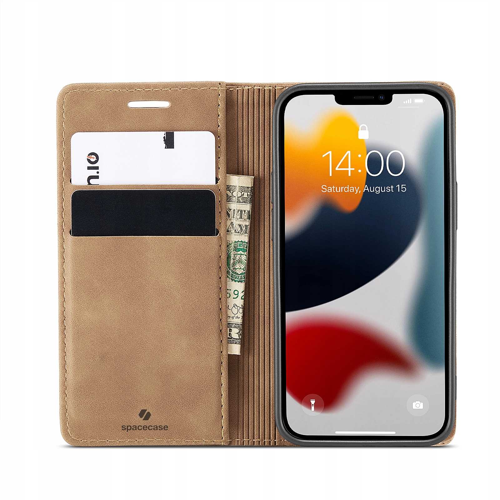 Spacecase Wallet iPhone 13 Mini light brown