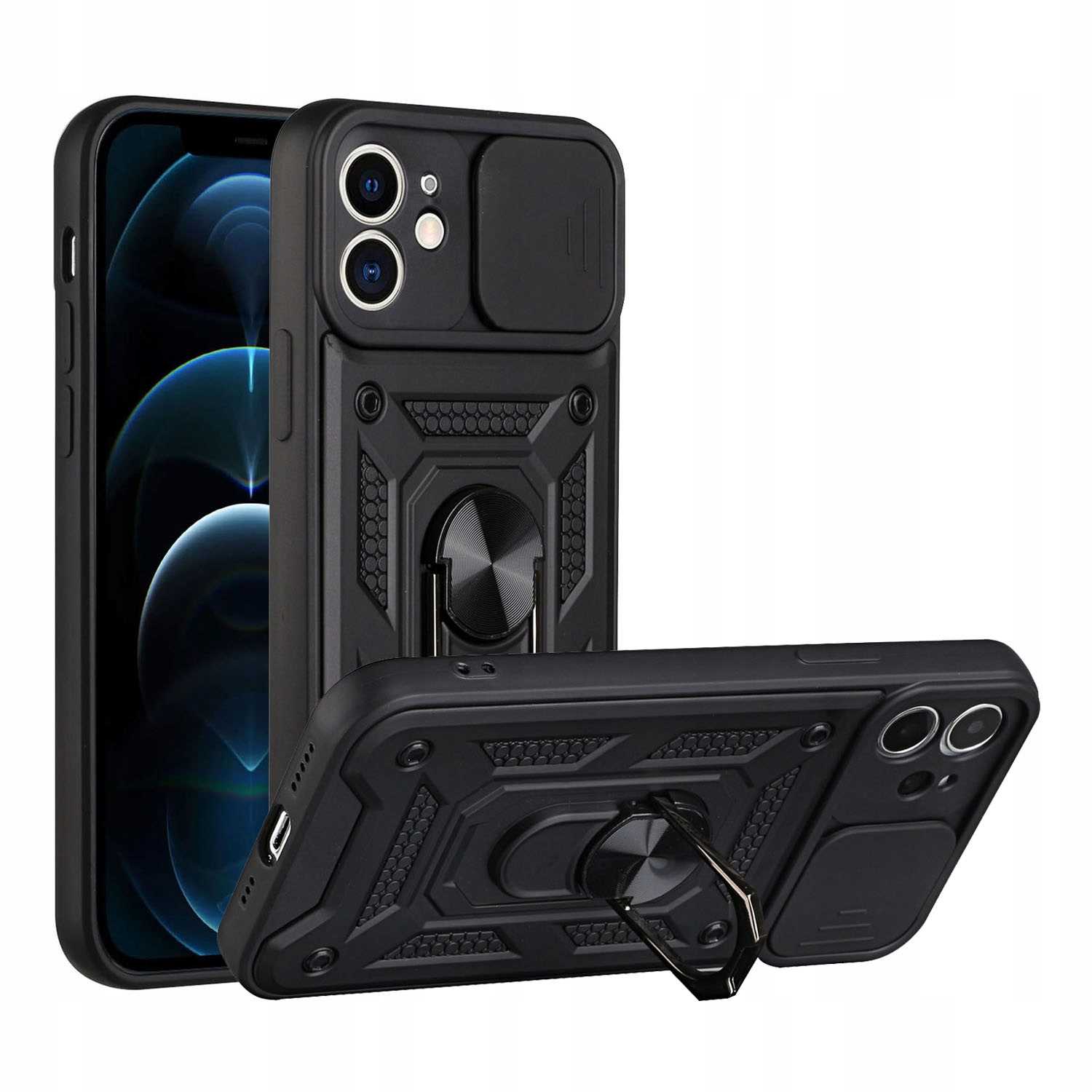 Spacecase Camring Iphone 12 Black