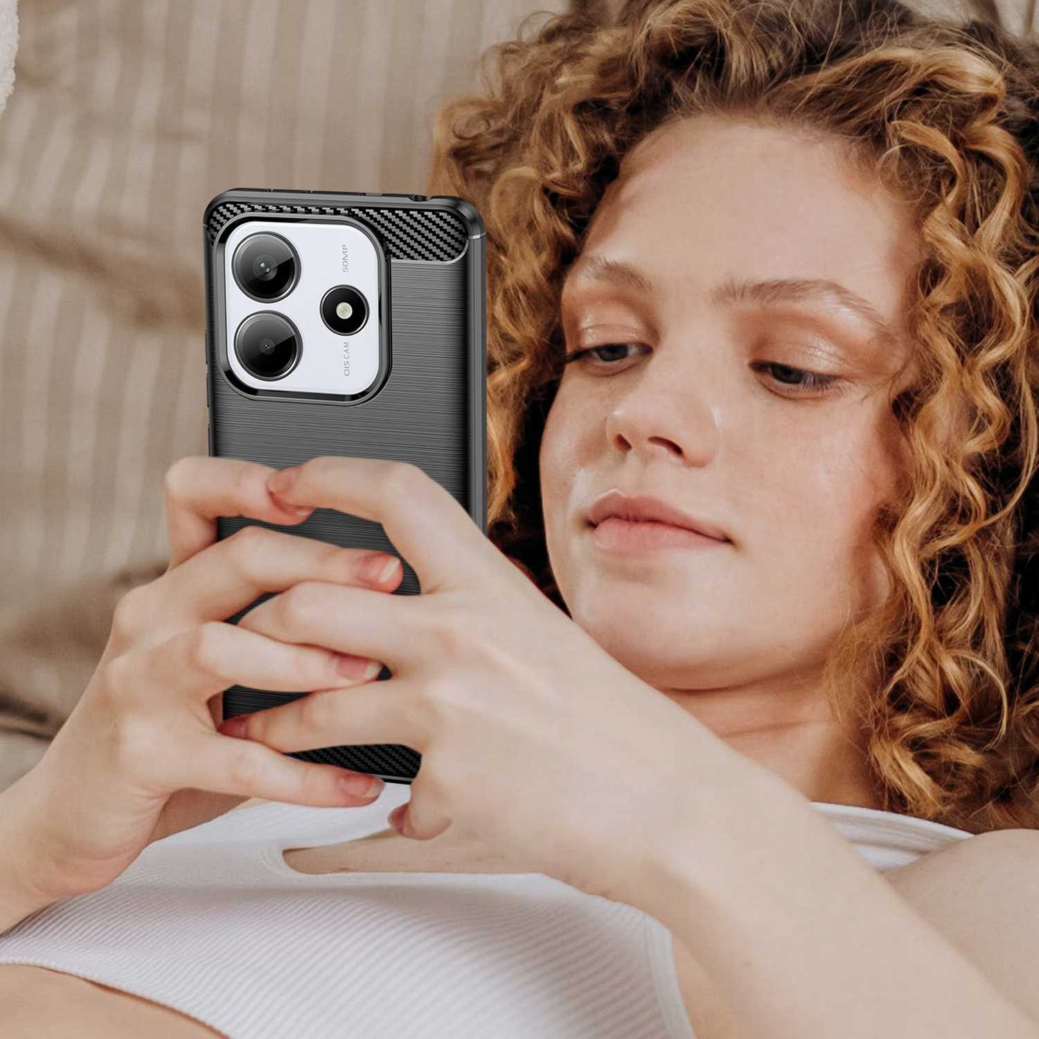 Spacecase Carbon Redmi Note 14 5G / Poco M7 Pro 5G Black