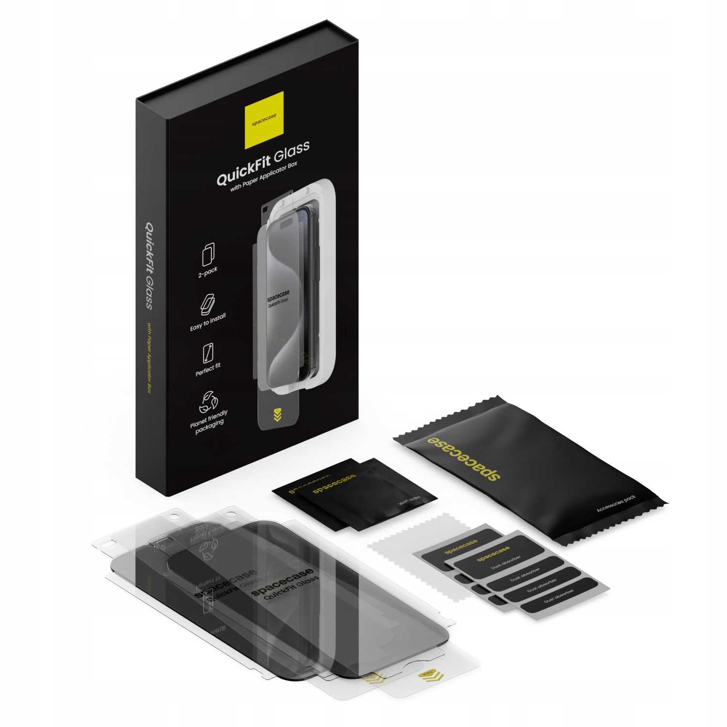 Spacecase QuickFit Privacy Glass iPhone 16 Pro / 17 / 17 Pro