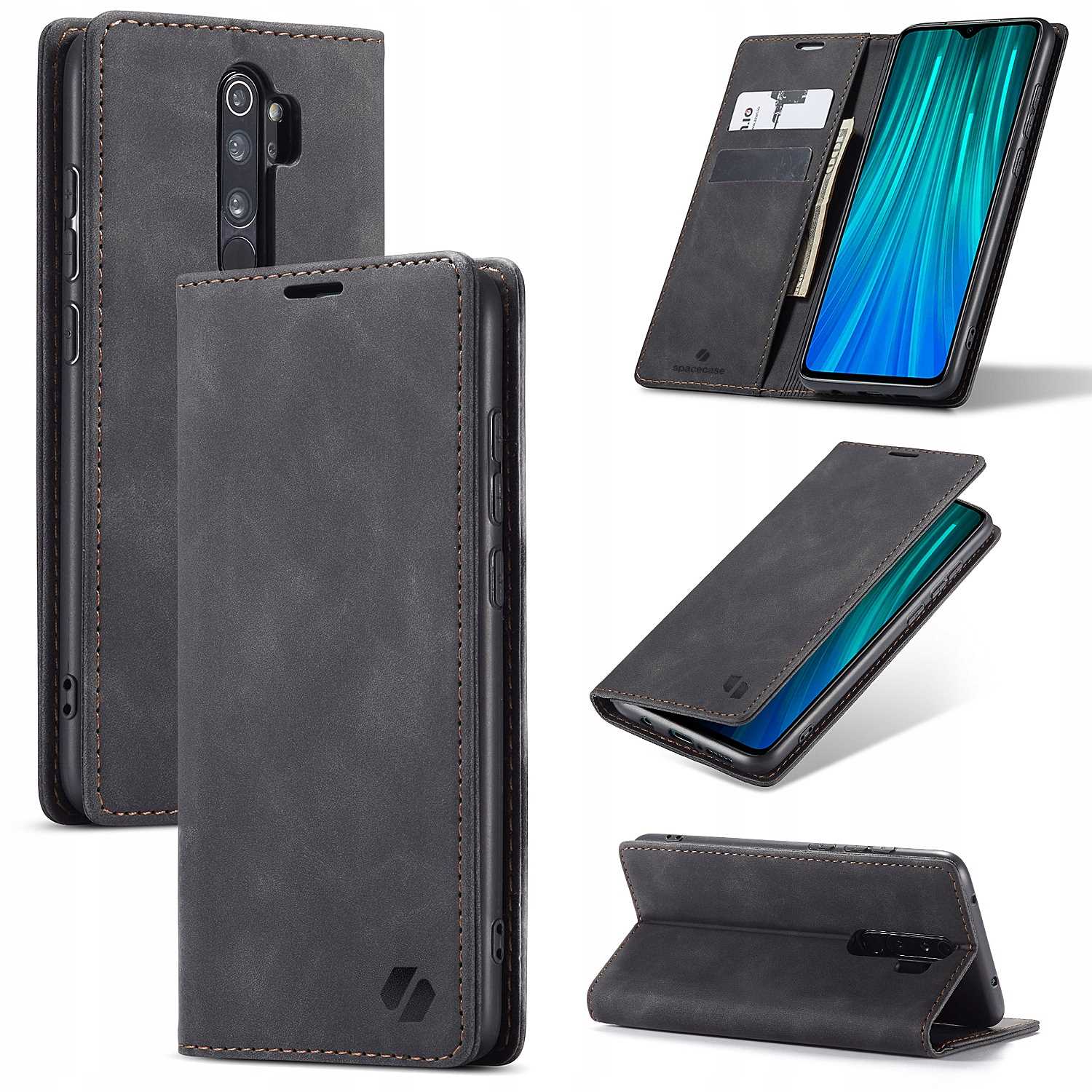 Spacecase Wallet Redmi Note 8 Pro black