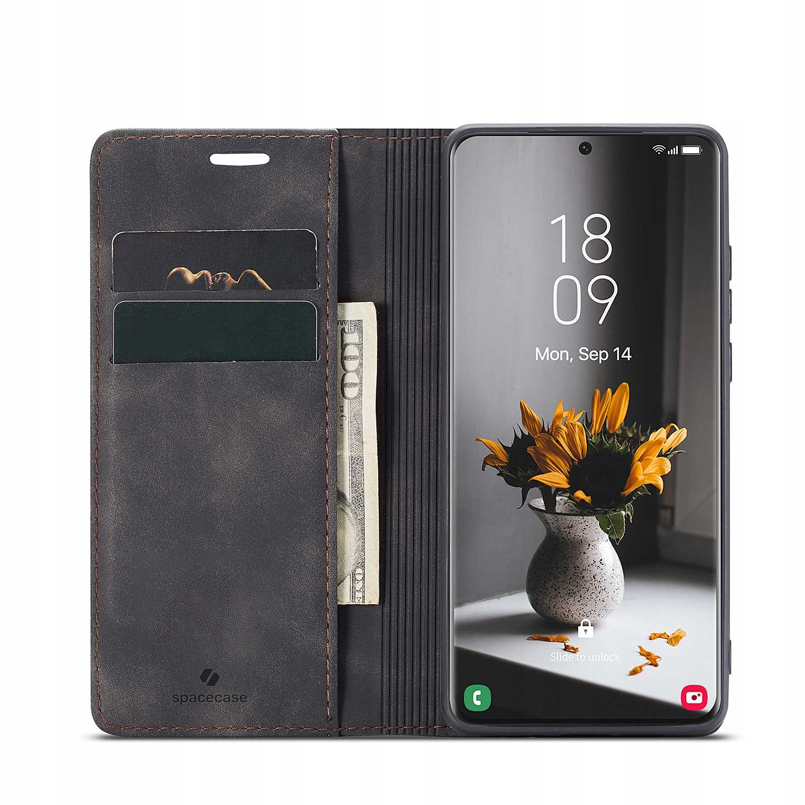 Spacecase Wallet Galaxy S21 Ultra black