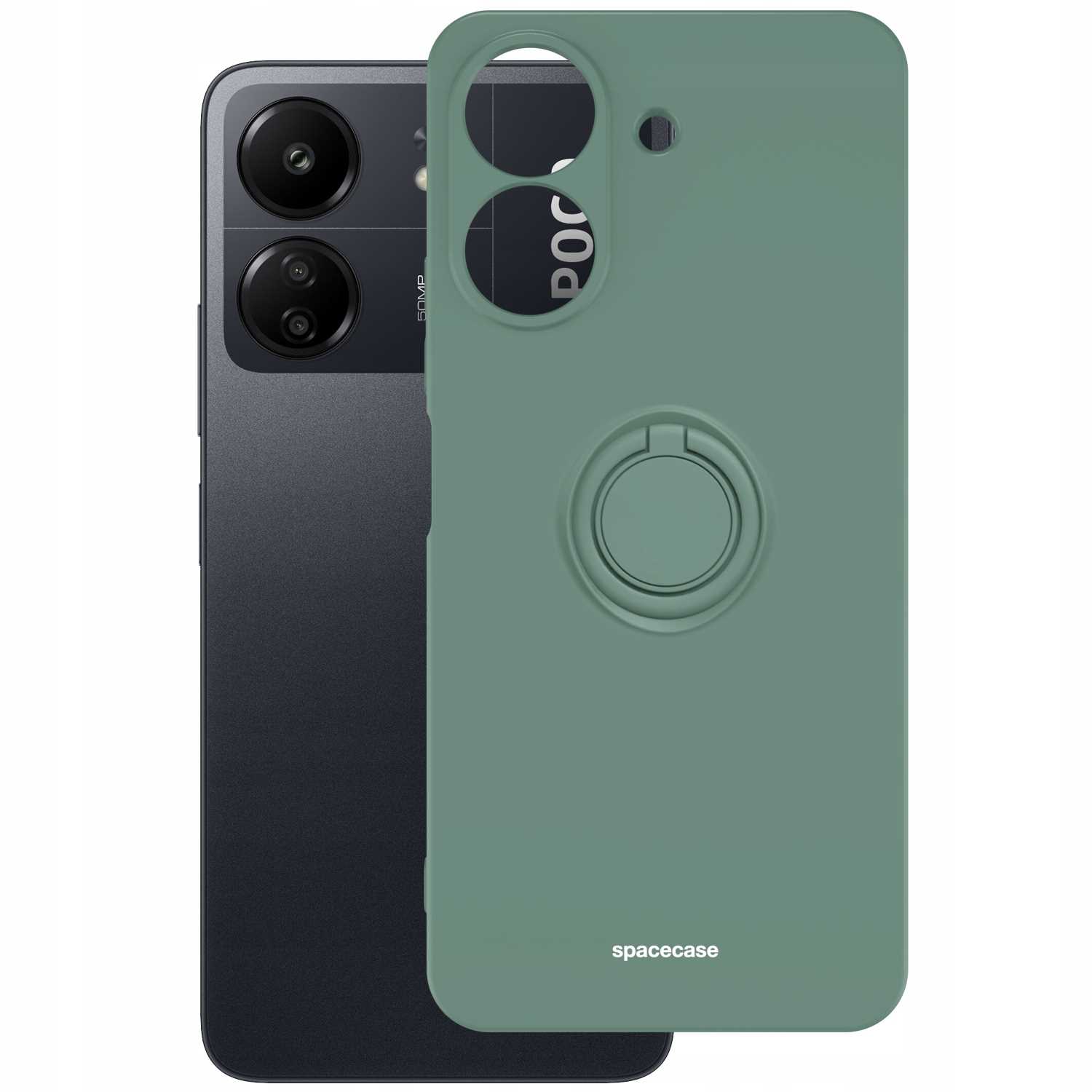 Spacecase Silicone Ring Redmi 13C 4G / Poco C65 Dark Gree