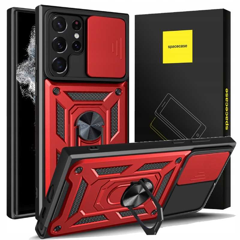 Spacecase Camring Galaxy S22 Ultra red