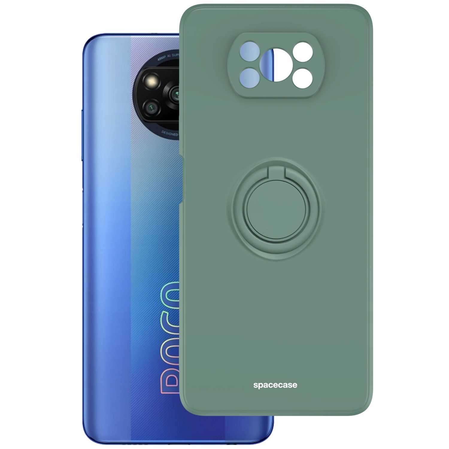 Spacecase Silicone Ring Poco X3 Pro/Nfc Dark Green