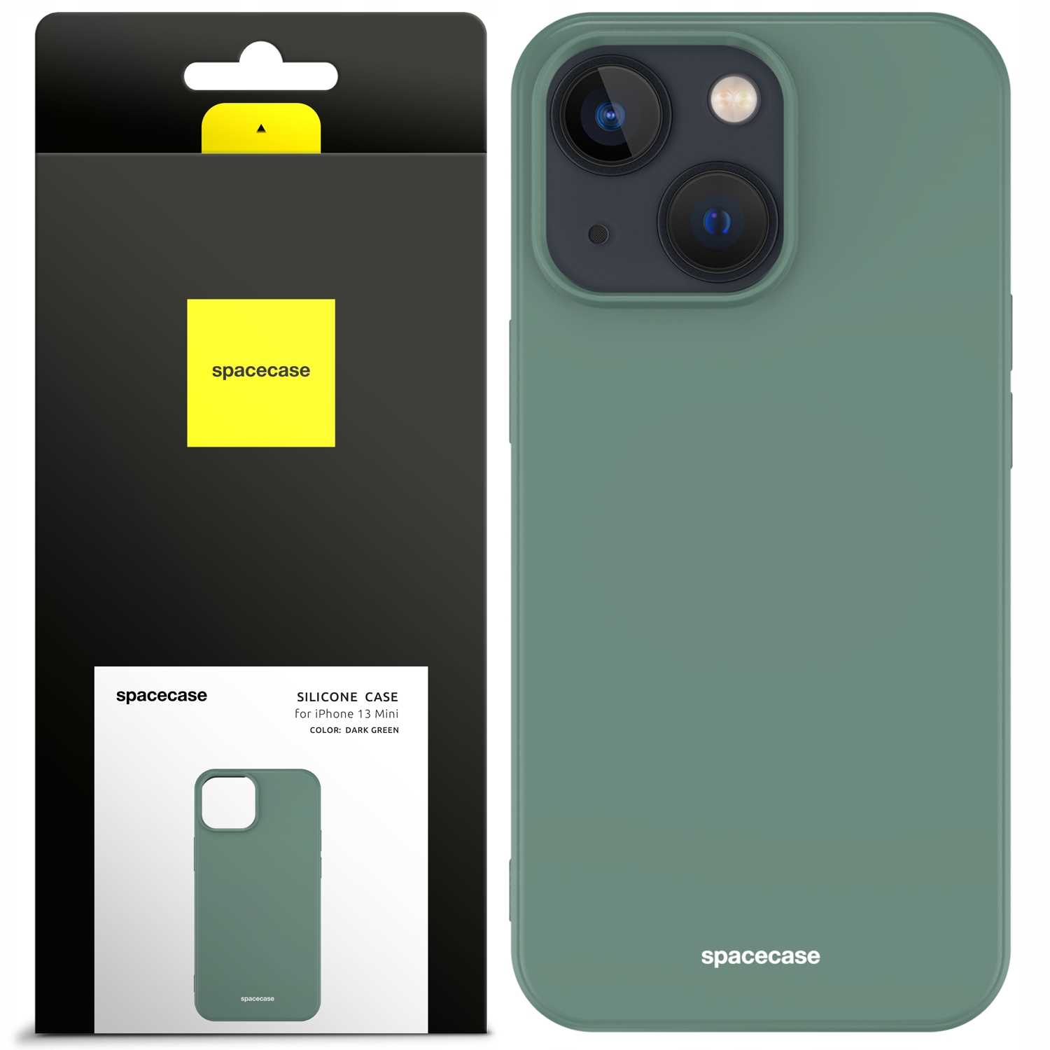 Spacecase Silicone Case iPhone 13 Mini dark green