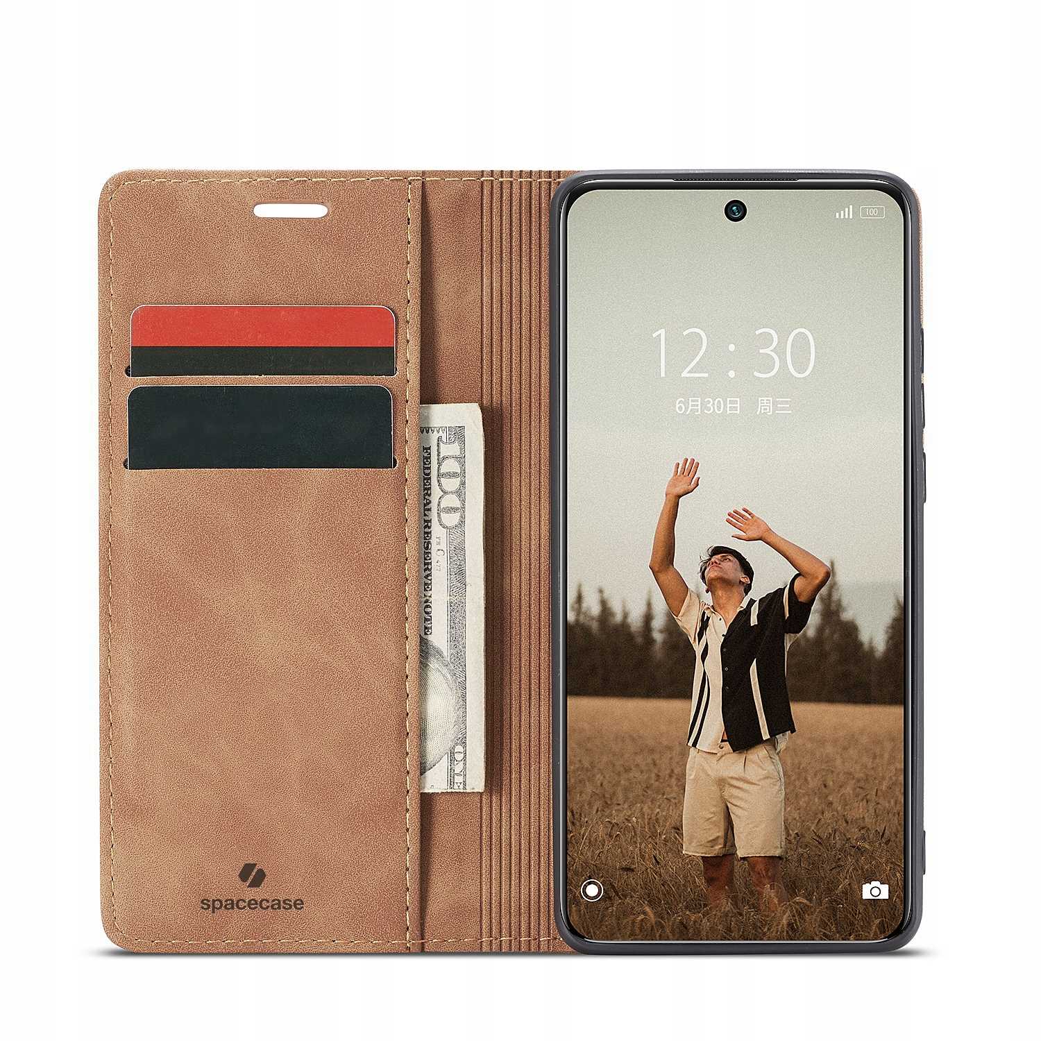 Spacecase Wallet Redmi Note 10 Pro Light Brown