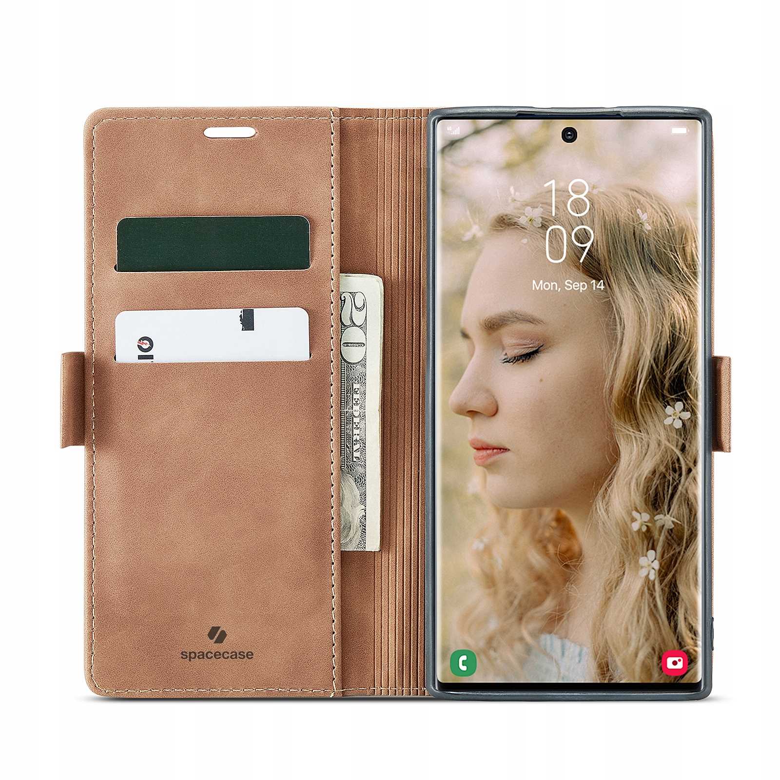 Spacecase Wallet Galaxy S22 Ultra Light Brown