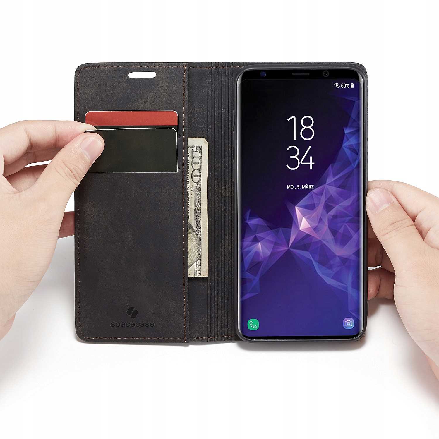 Spacecase Wallet Galaxy S9+ Black