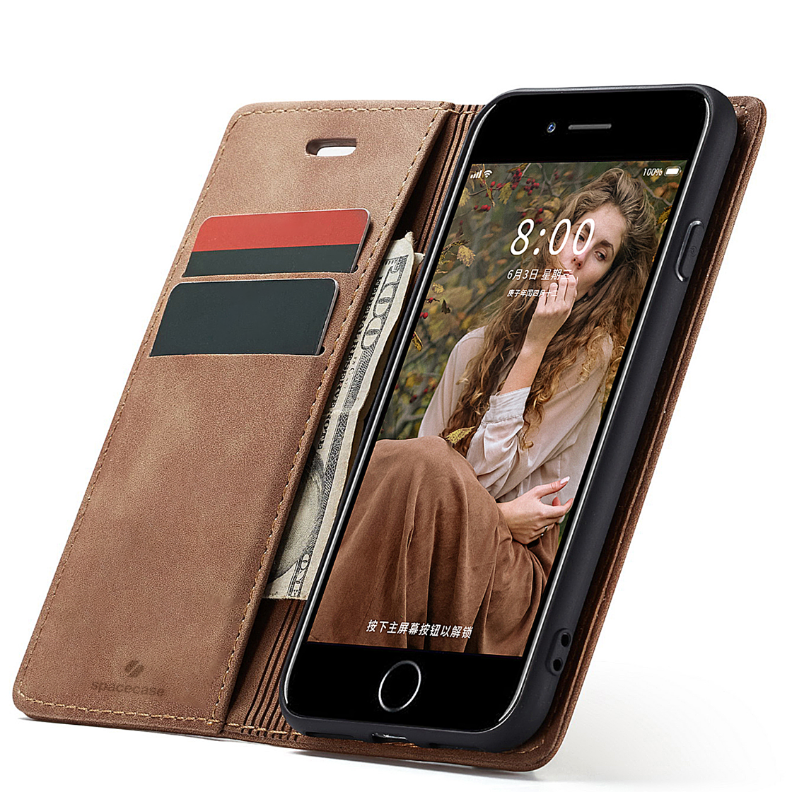 Spacecase Wallet iPhone 6/6s light brown