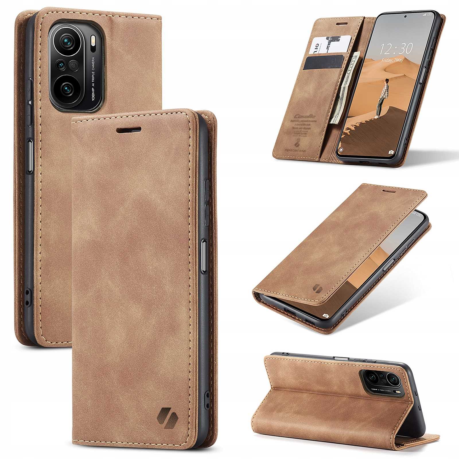 Spacecase Wallet Poco F3 / Mi 11I Light Brown