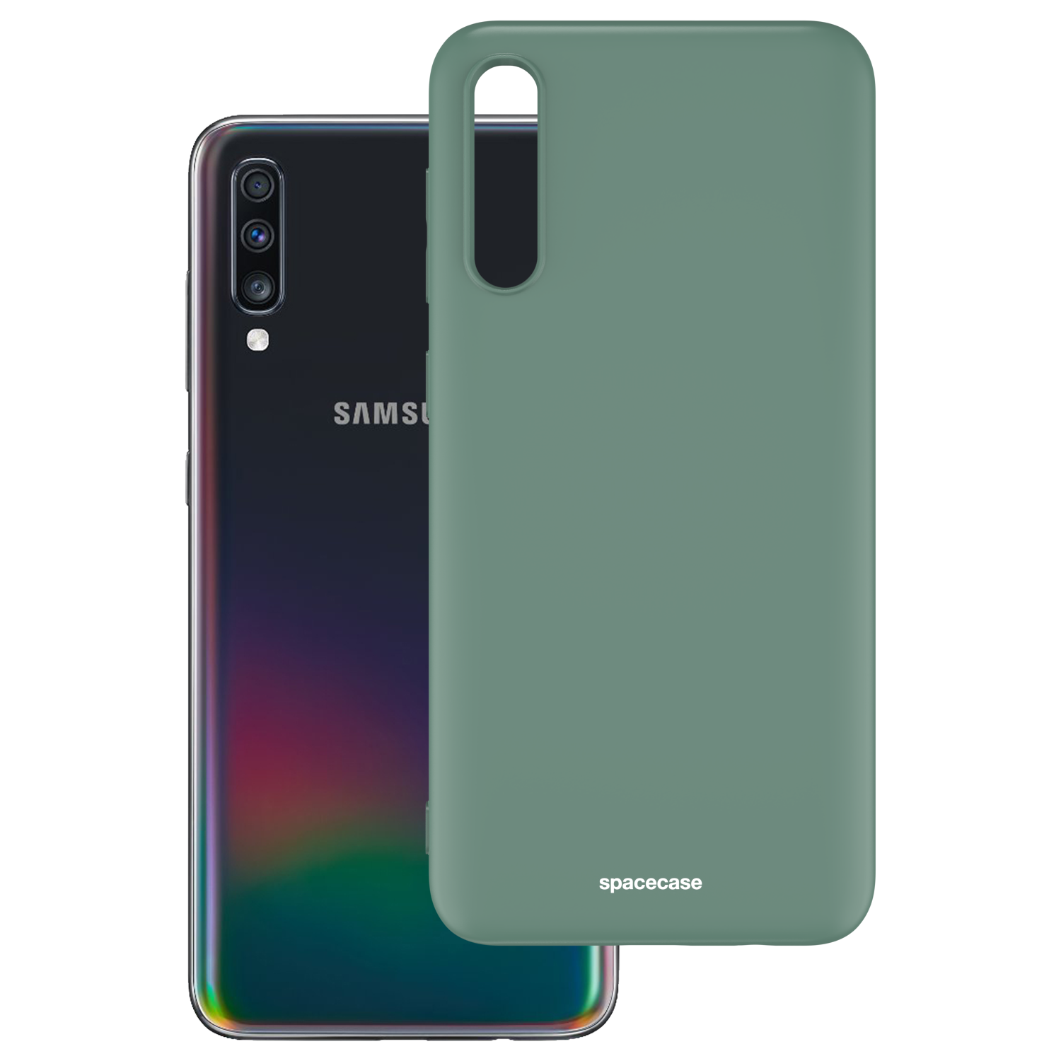 Spacecase Silicone Case Galaxy A70 Dark Green