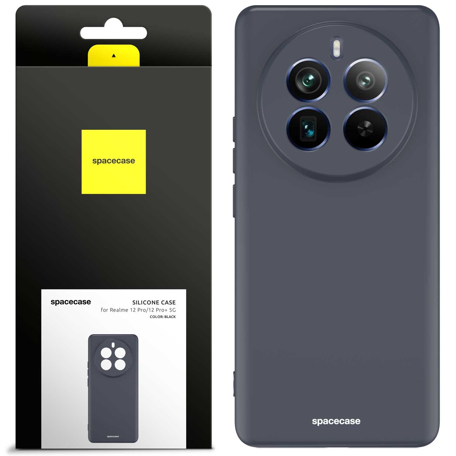 Spacecase Silicone Case Realme 12 Pro / Pro+ black