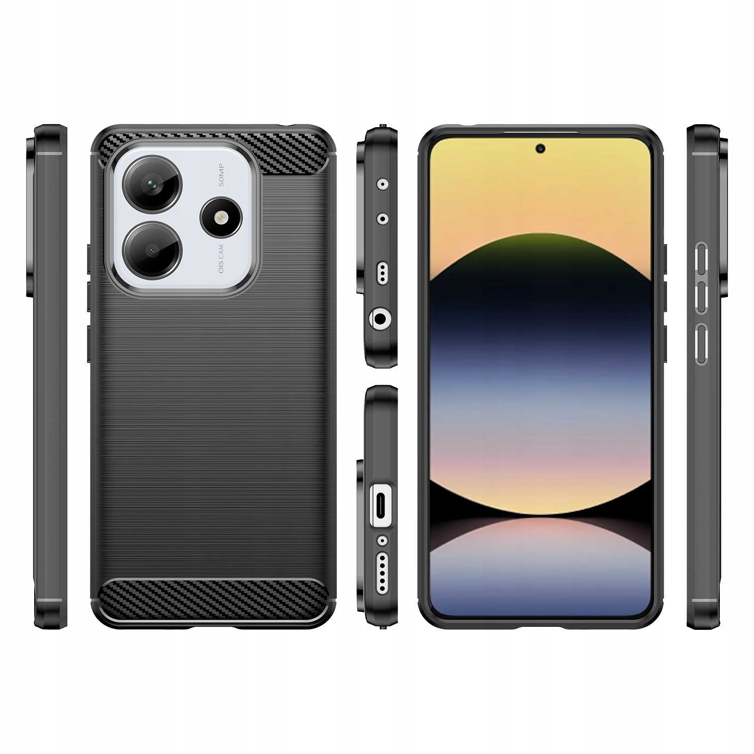 Spacecase Carbon Redmi Note 14 5G / Poco M7 Pro 5G Black