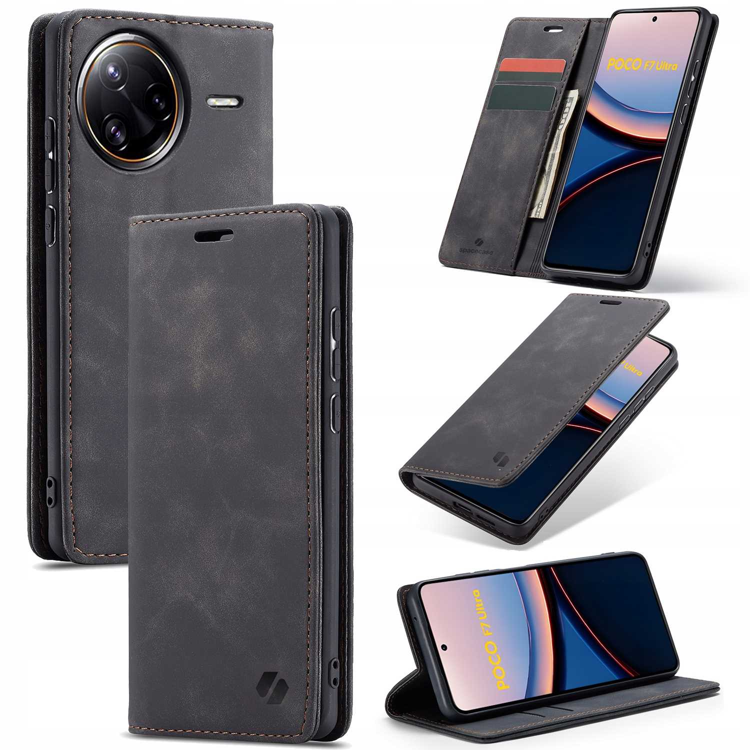 Spacecase Wallet Poco F7 Ultra Black
