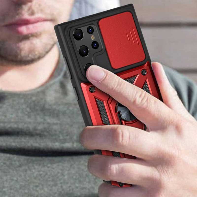 Spacecase Camring Galaxy S22 Ultra red