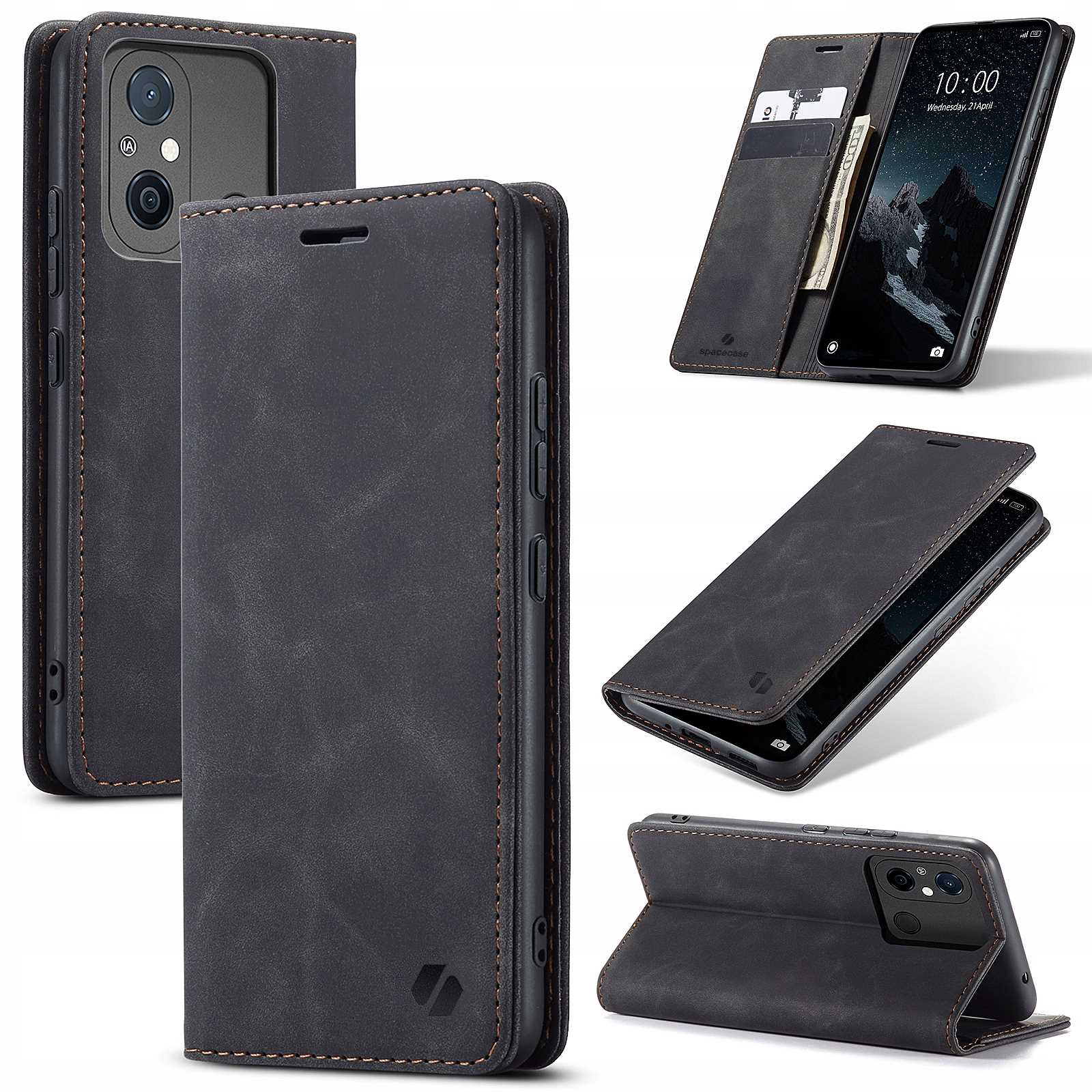 Spacecase Wallet Redmi 12C Black