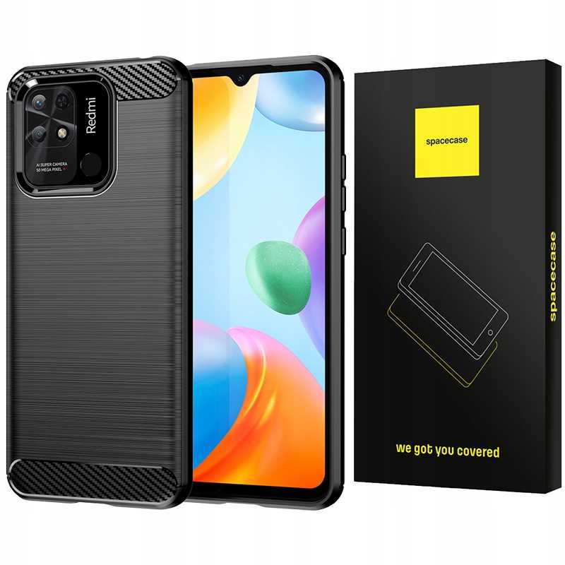Spacecase Carbon Redmi 10C/Poco C40 Czarny