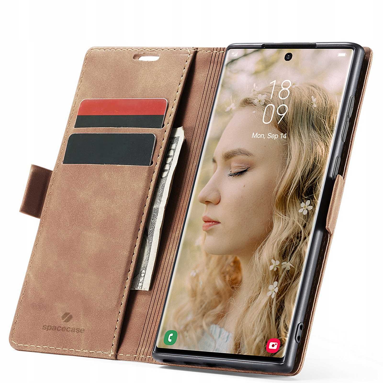 Spacecase Wallet Galaxy S22 Ultra Light Brown