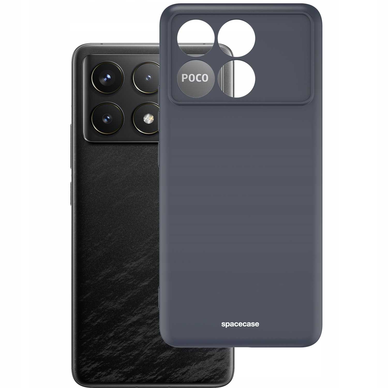 Spacecase Silicone Case Poco F6 Pro 5G Black