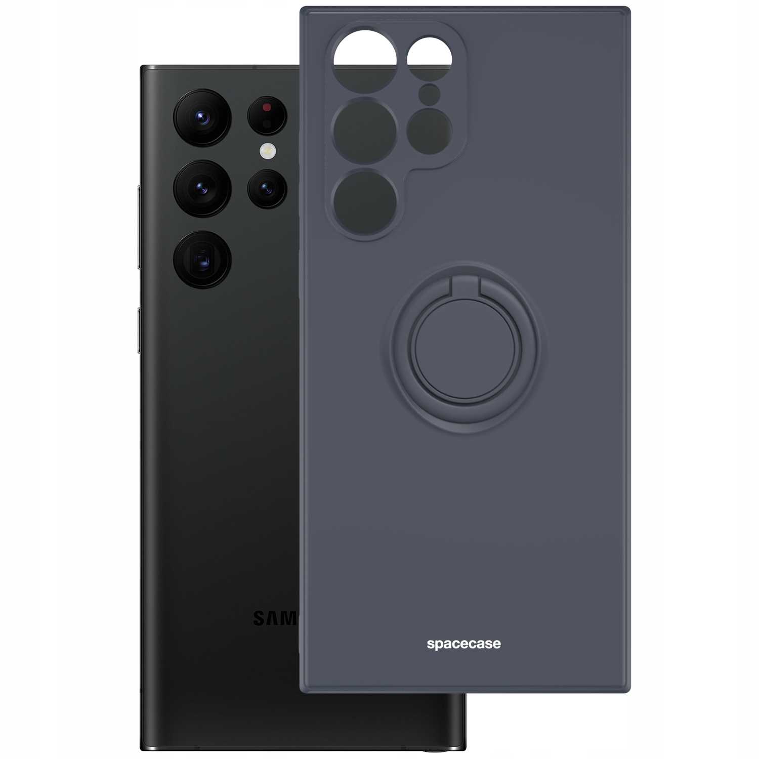 Spacecase Silicone Ring Galaxy S22 Ultra black