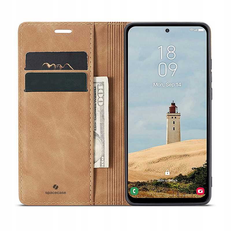 Spacecase Wallet Galaxy A56 light brown