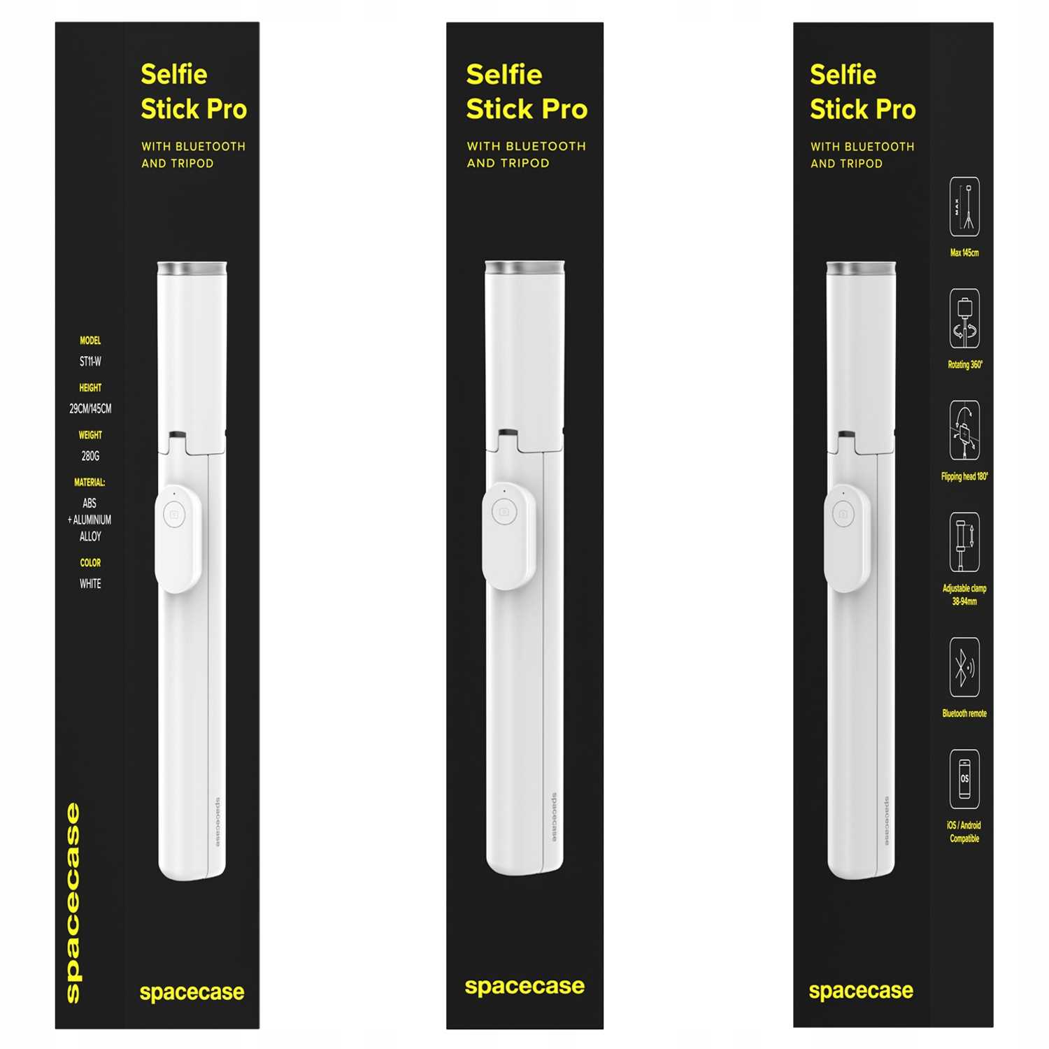 Spacecase Selfie Stick Pro St11-W White