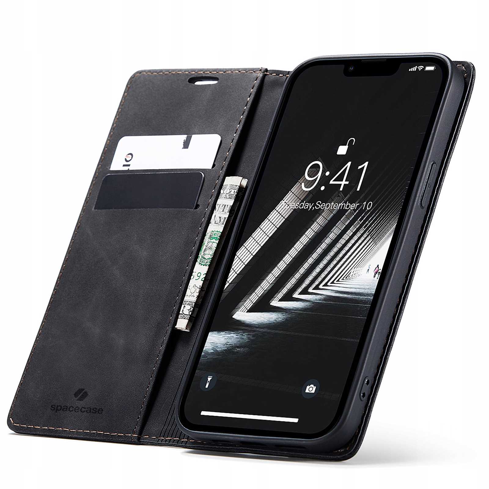 Spacecase Wallet iPhone 14 Plus black
